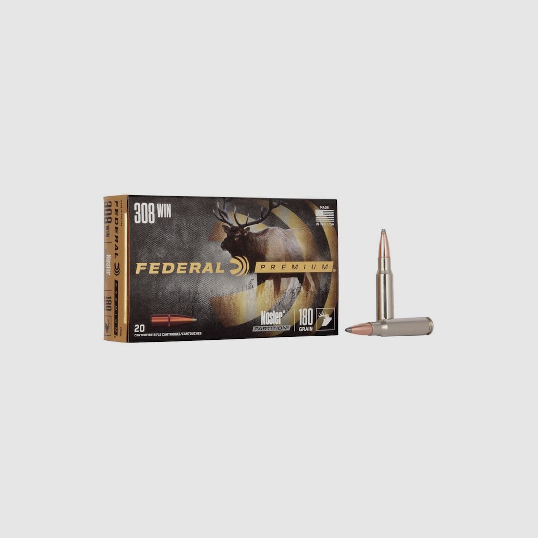 Federal Premium Nosler Partition .308 Win. 180GR 20 cartouches