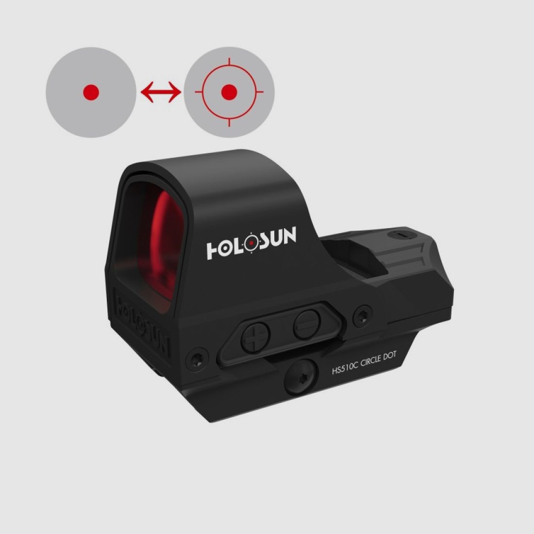 Holosun HS510C viseur point circulaire OPEN, viseur reflex solaire 2 MOA point & 65 MOA anneau