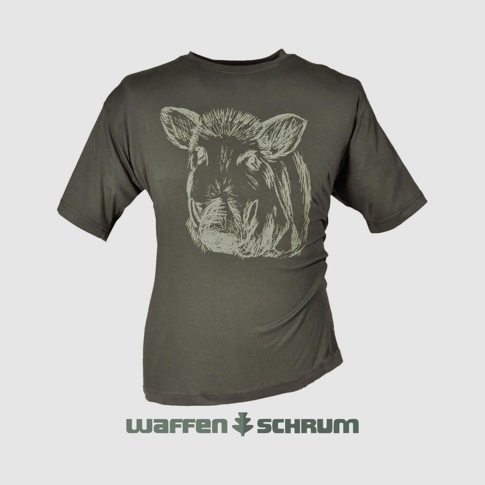 Hubertus T-Shirt Keilerkopf Oliv