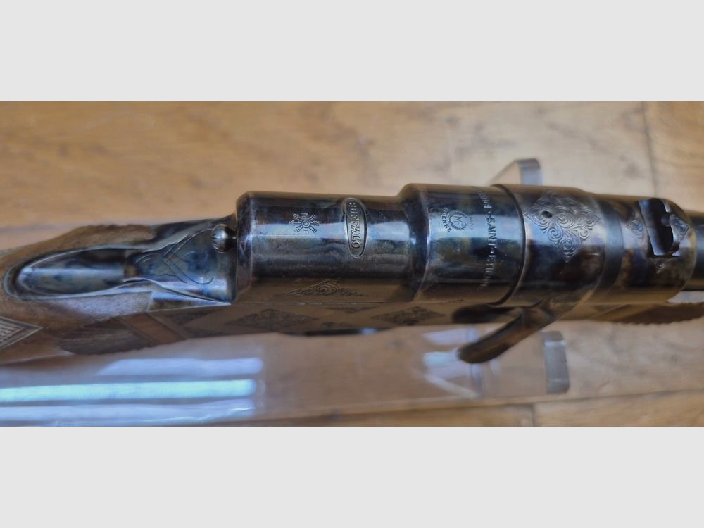 Wunderschöne Büchse des Buffalo-Systems von 1894 – Version „Luxe“ – Manufacture de Saint-Etienne – Kal. 12mm/410 – Eine der Ersten – Traumhafte Jaspage – 100% Brünierung – Kategorie D – Selten in diesem musealen Zustand – TBE+++, Bild 1 von 44