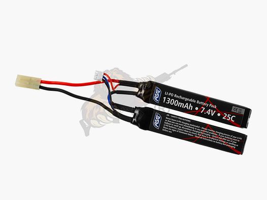 ASG Airsoft LiPo Akku 7.4V 1300mAh, 25C Zweiteilig - Gen.2