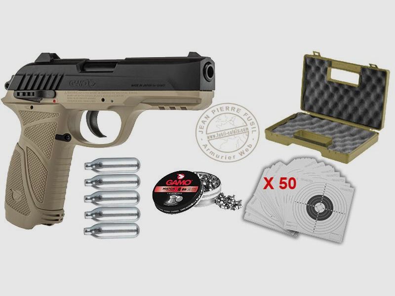 Pack Luftpistole 4,5 mm CO2 GAMO PT-85 Desert (3,90 Joule) - PACK CERISE 2026, Bild 8 von 8