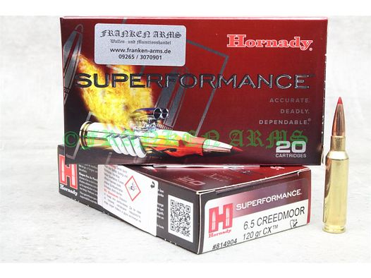 Hornady Superformance CX 6,5 Creedmoor 120gr. 7,8g 20 Stück 55814904