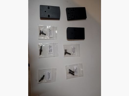 Various mounting plates for pistol with screws for red dot sight scope Glock 17 19 22 Walther Beretta Umarex Universal scope mount adapter