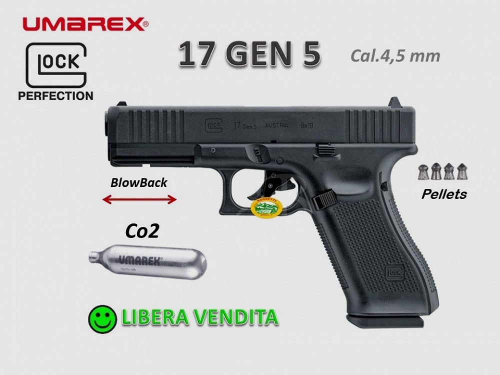 UMAREX GLOCK 17 GEN5 Co2 Blow Back cal. 4,5 mm