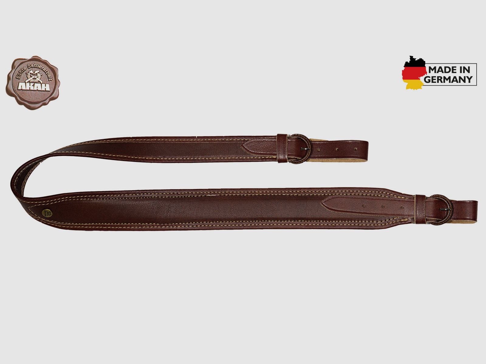 AKAH geweerriem vol rundleer 50 mm breed