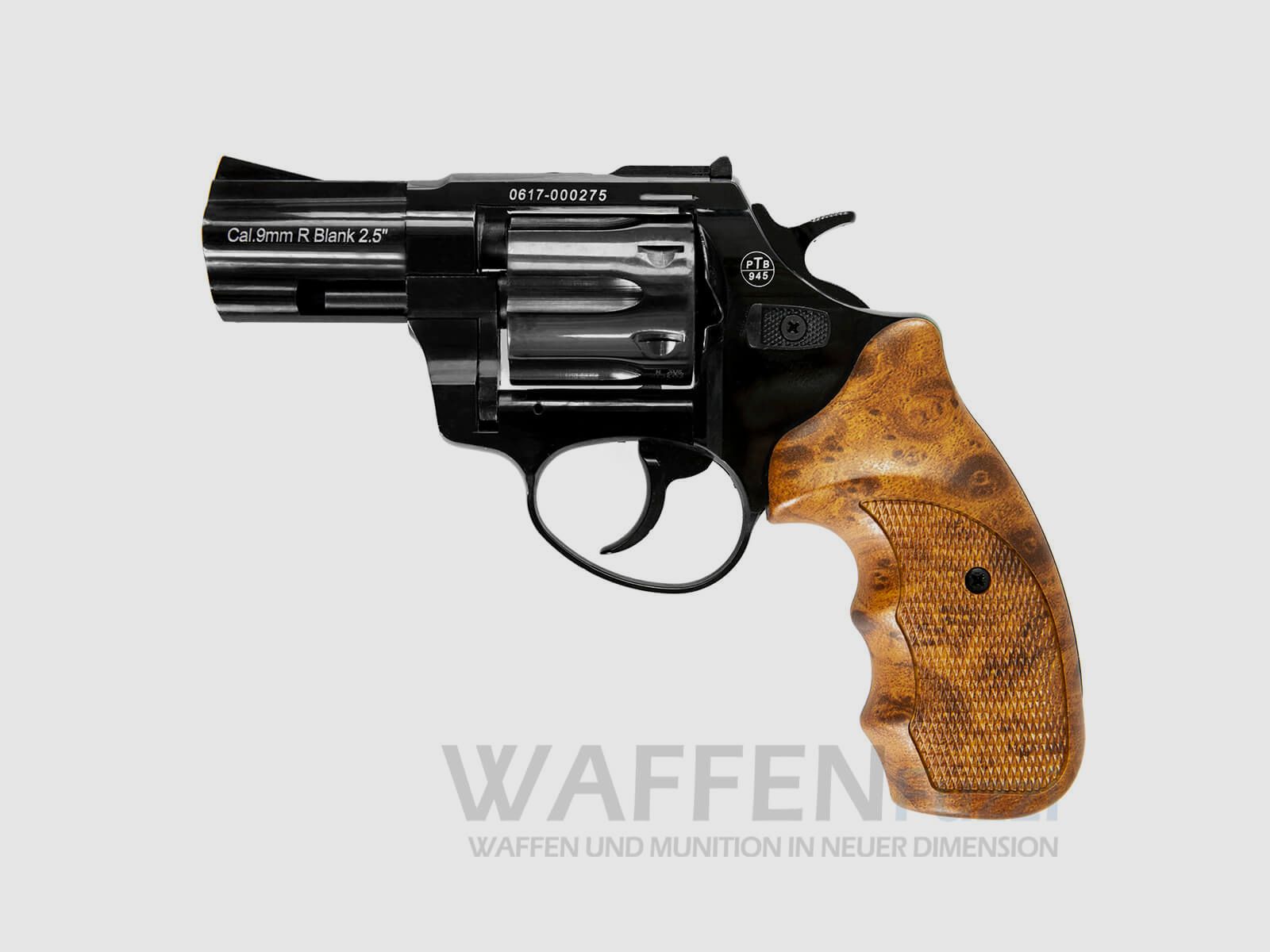 Zoraki R1 arme à blanc 2,5 pouces noir brillant avec optique en bois