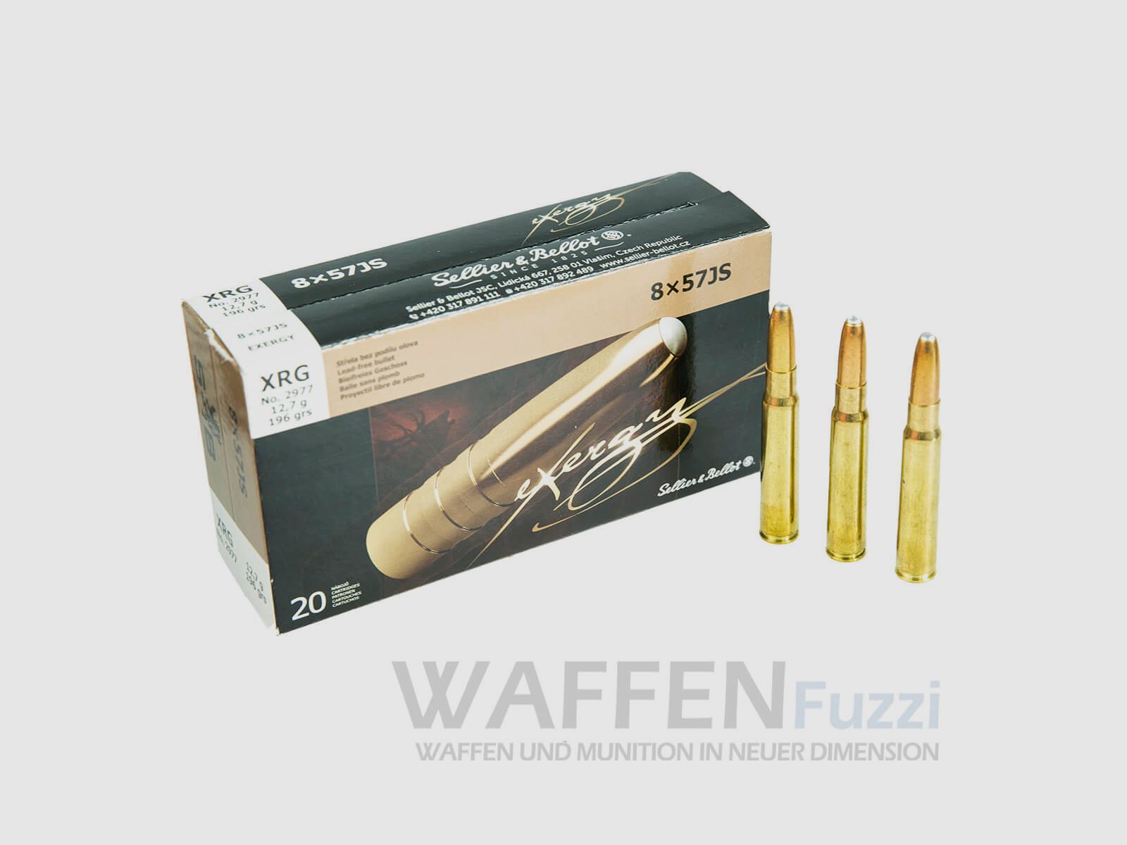 S&B 8x57 IS eXergy XRG cartuchos de caza sin plomo 196grs