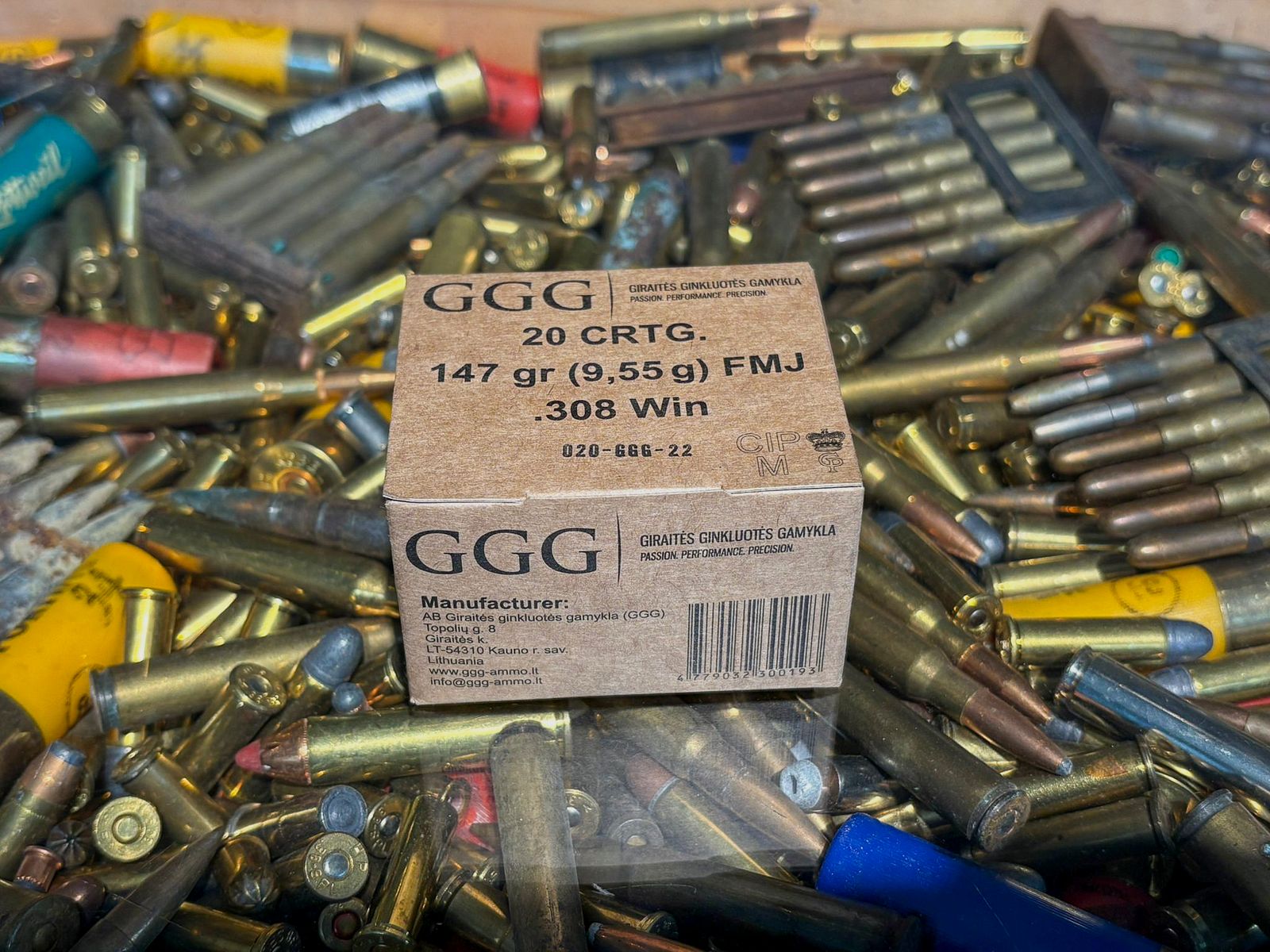 Geweerpatronen GGG 308 Win. FMJ, afbeelding 1 van 2