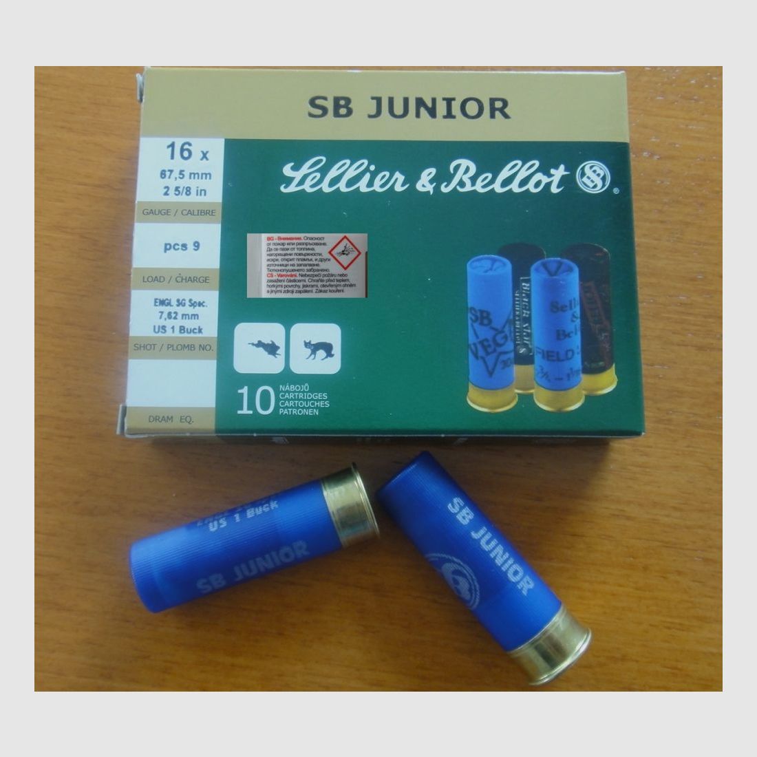 Sellier & Bellot	 Sellier & Bellot, 16/67,5, Buck-Shot - 7,6mm