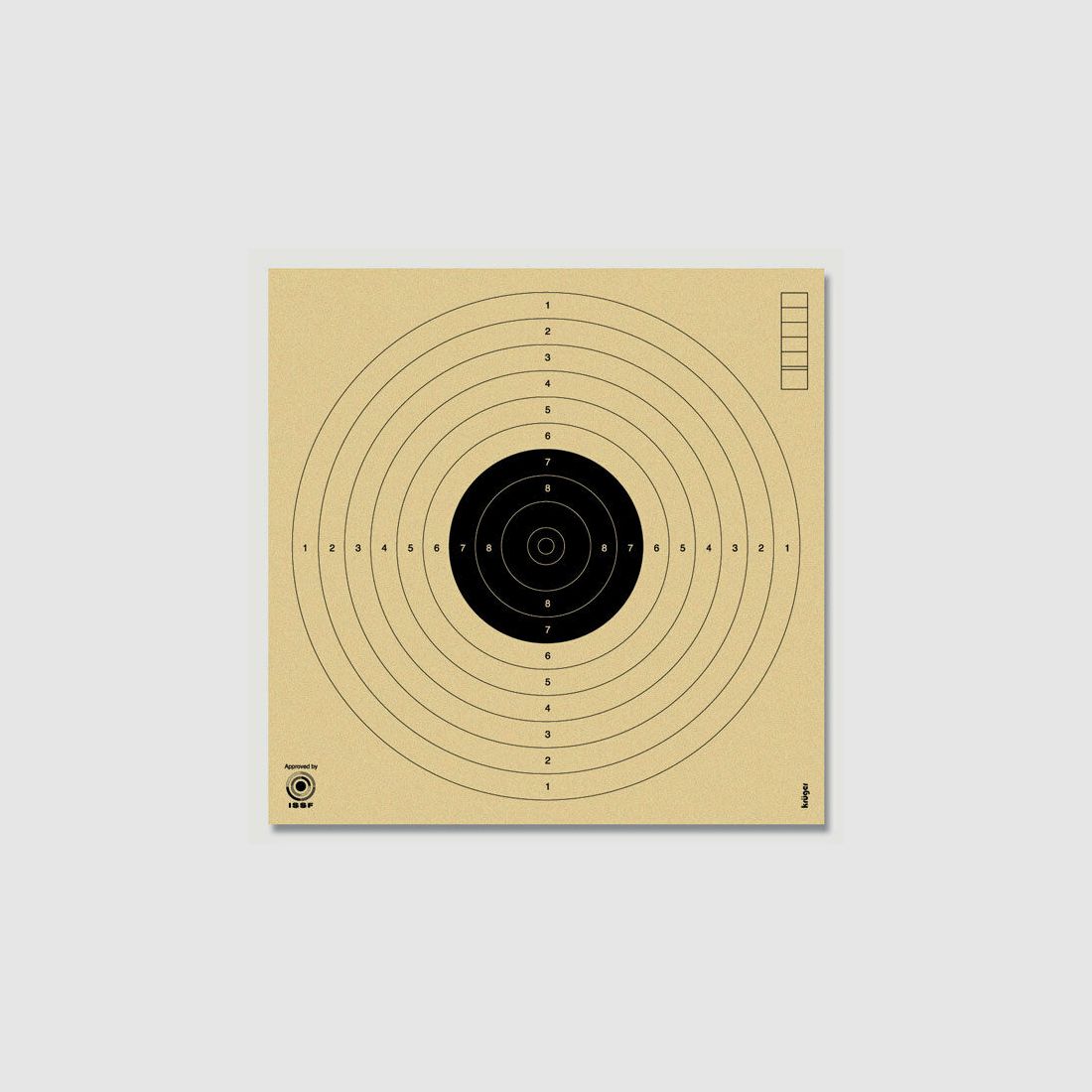 Cible de pistolet à air Krüger 10m à100 noir mat 170x170