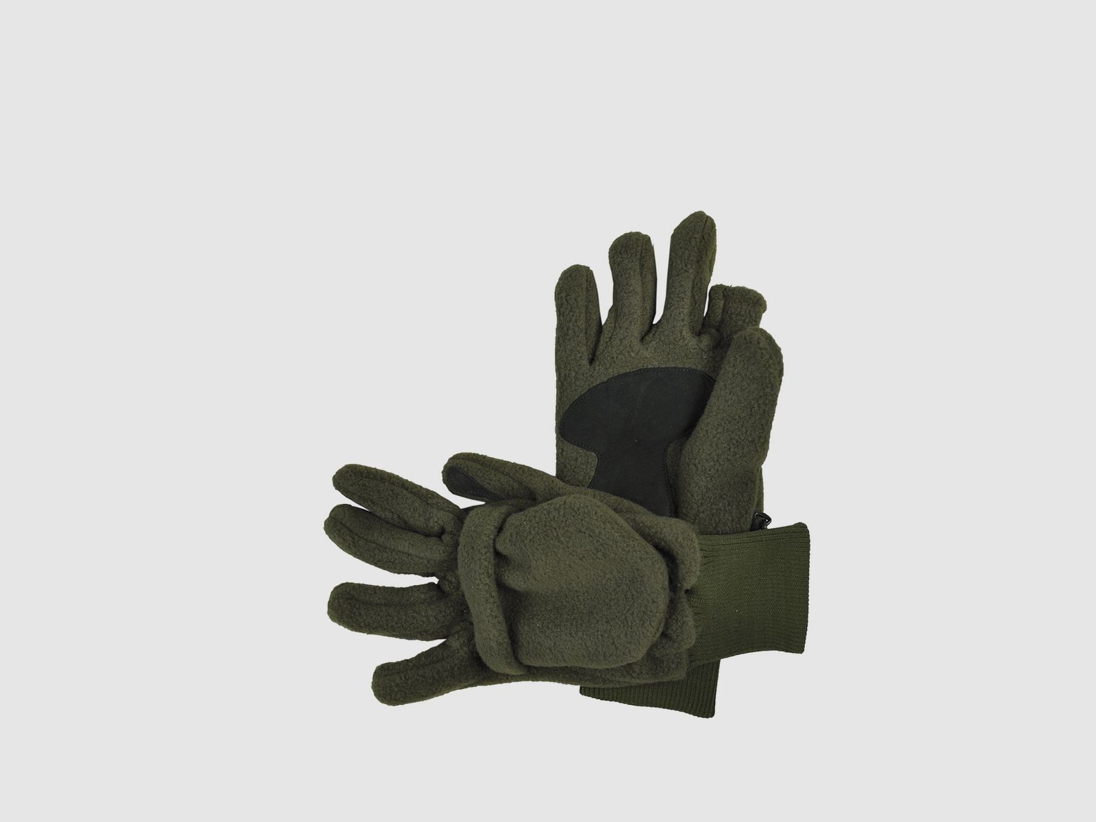 Gants en polaire sans index, taille XL, doigts/moufles, olive