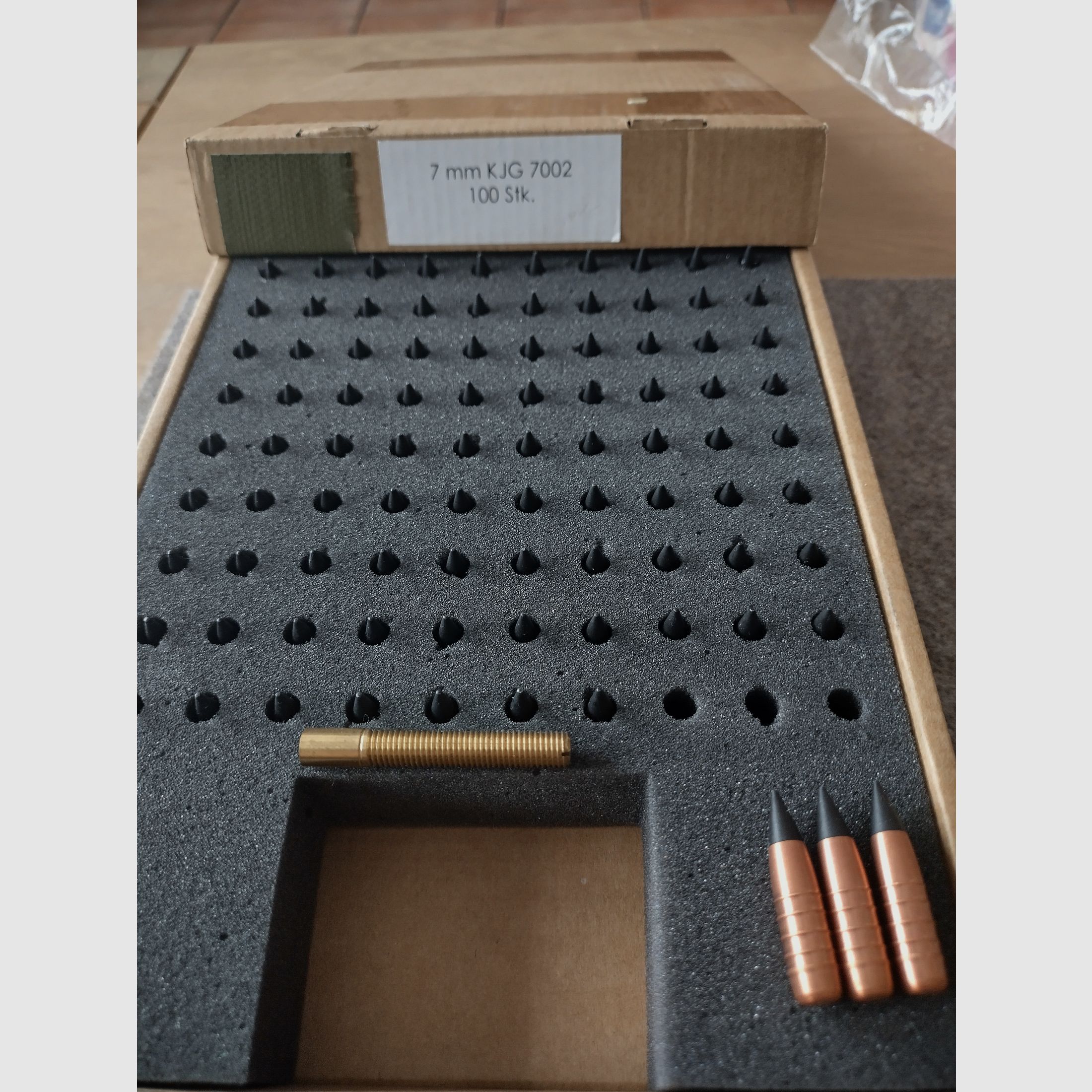 Projectile en cuivre 7mm (.284), Original de Lutz Möller, 140 pièces