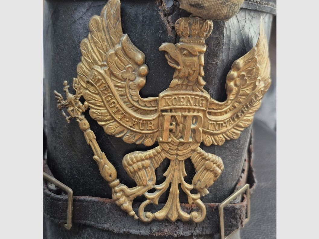 Ottimo Shako del Cacciatore Prussiano – Modello 1895 – Pezzo del 1902 del JB N°8 o N – 100% originale! – Guerra 14-18 – Copricapo completo – Da pulire e ingrassare, ma BE+ / TBE, immagine 1 di 10