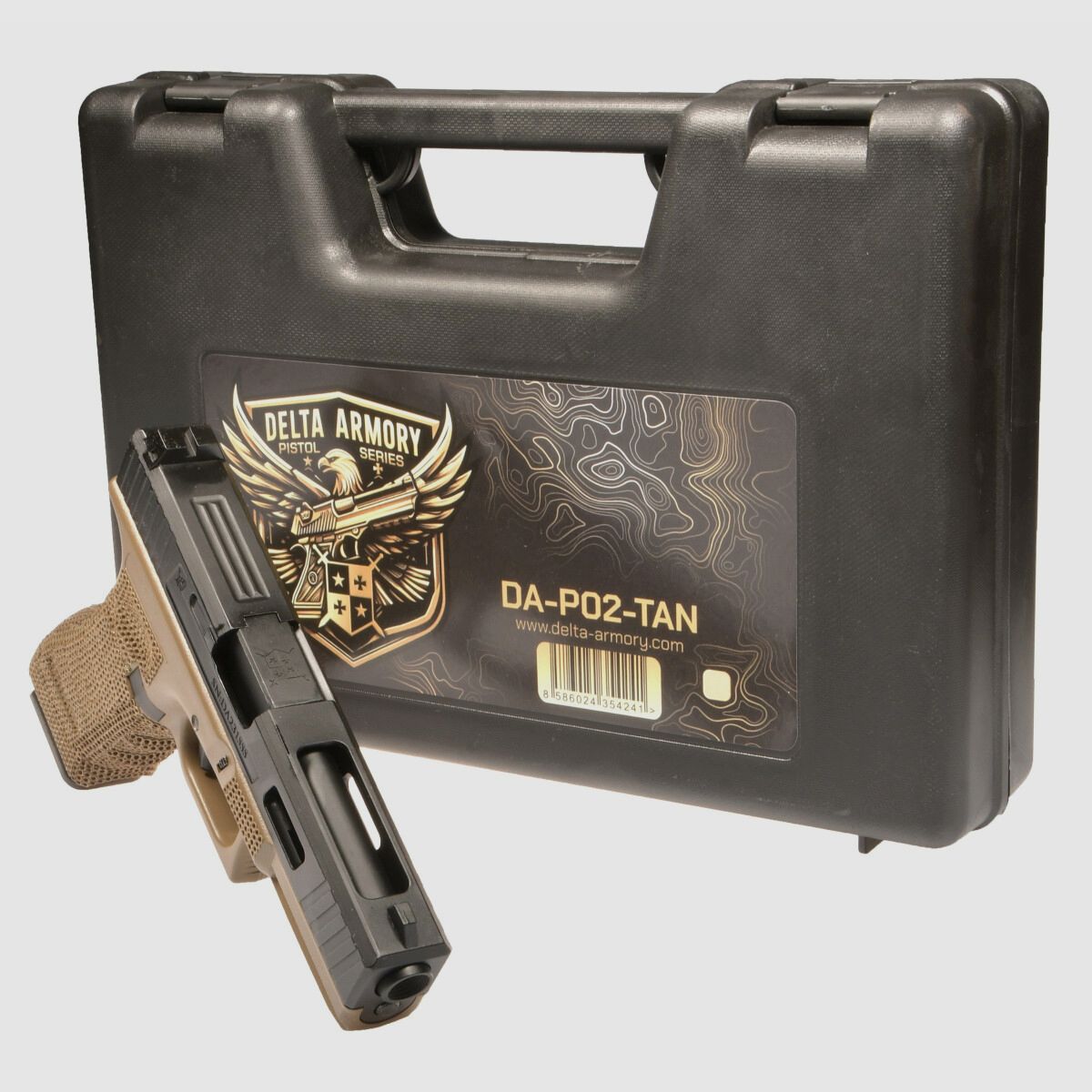 P02 GBB Airsoft Pistole in Tan | Delta Armory