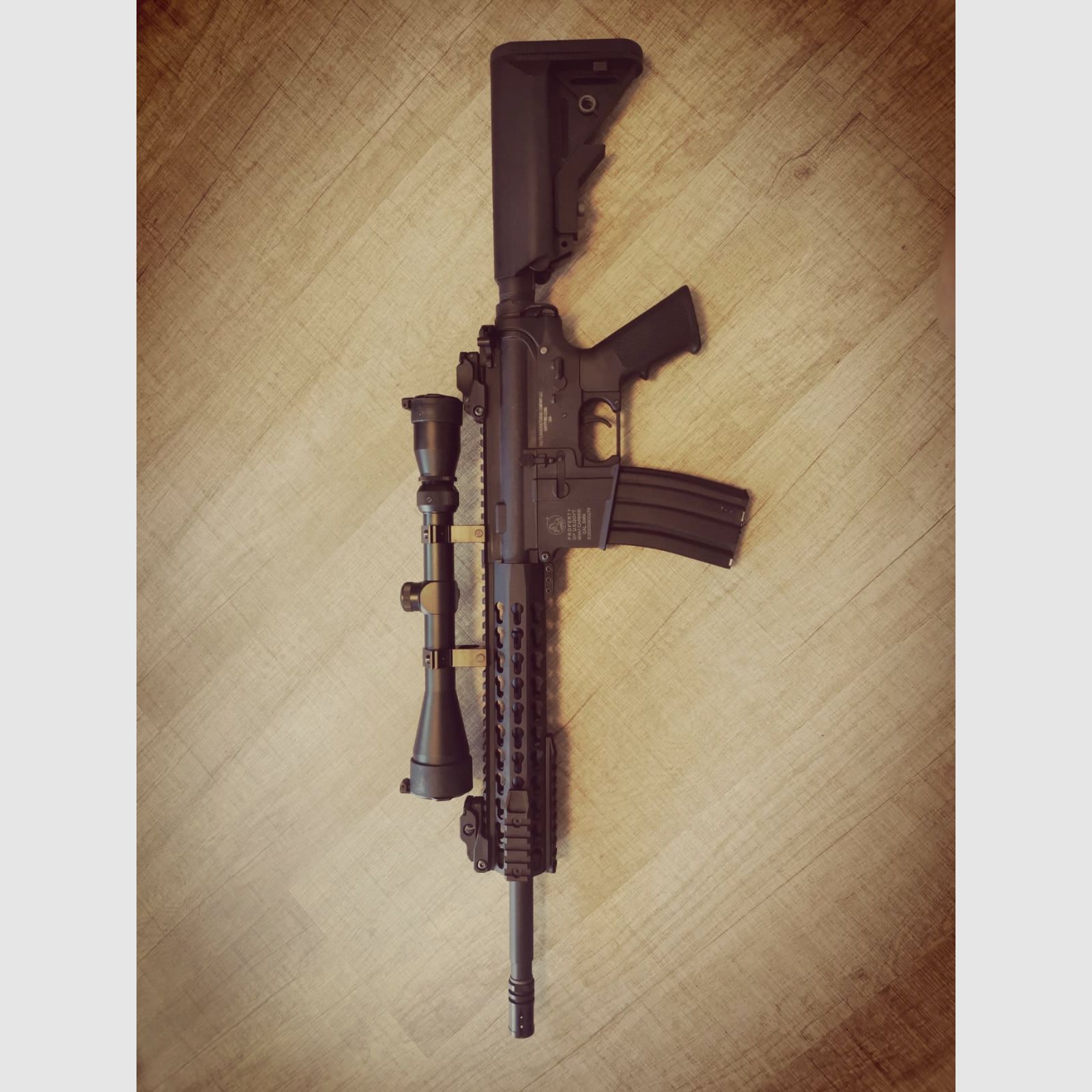 Softair m4 A1 Carabina Colt (semiautomática) Set completo (0.5-1 Joule)