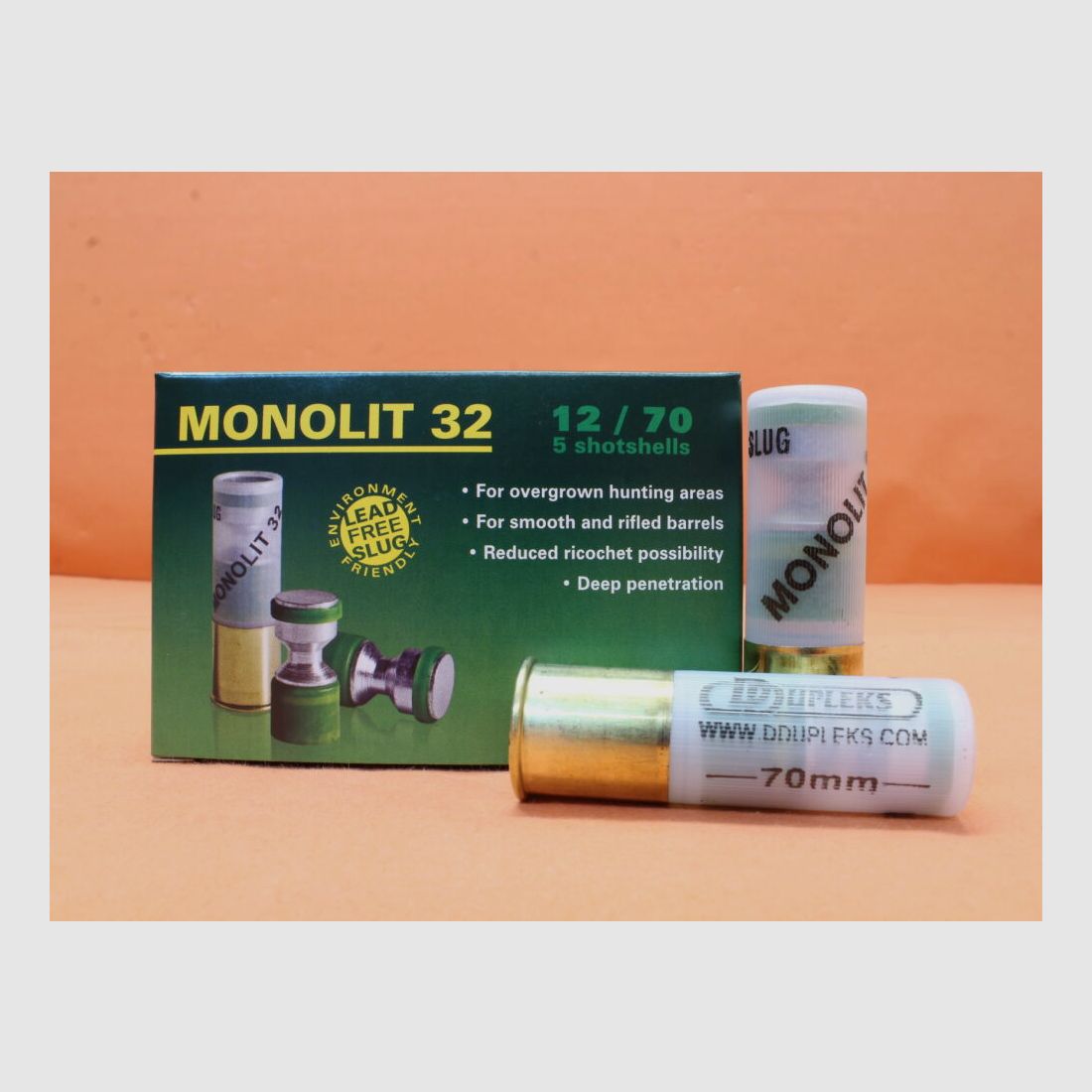 DDupleks	 Patrone 12/70 DDupleks 32g Slug (Monolit) bleifreies Spezialgeschoss VE 5 Patronen