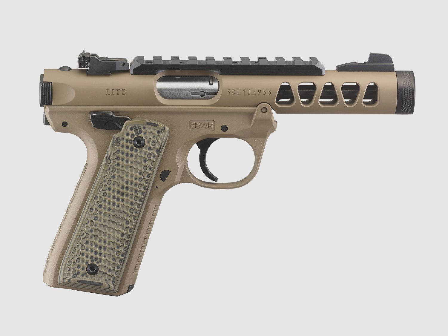 Ruger Mark IV 22/45 Lite .22 LR, 4,40" 1/2"x28, Picatinny, verstellbare Kimme, FDE Cerakote