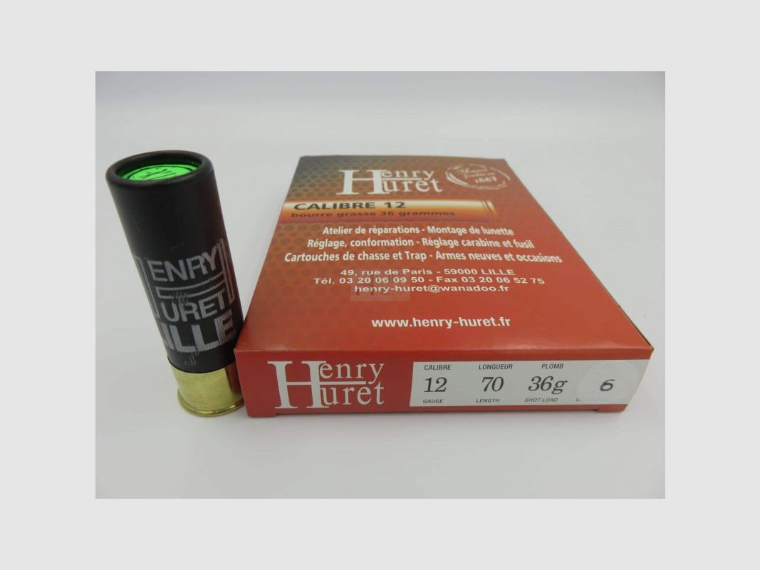 Patrone Henry Huret Kal. 12 BG 36 g Pl 6 Box mit 10, Bild 1 von 2