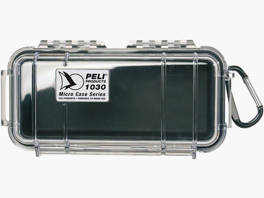PELI™ – MicroCase 1030 / transparent mit schwarzer Auskleidung / ohne Schaum