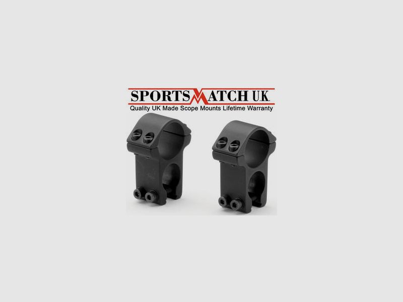 Sportsmatch Montage 2 Stück, hoch, See Thru, 1″ (25,4 mm), Basis 11 mm (HST46C)