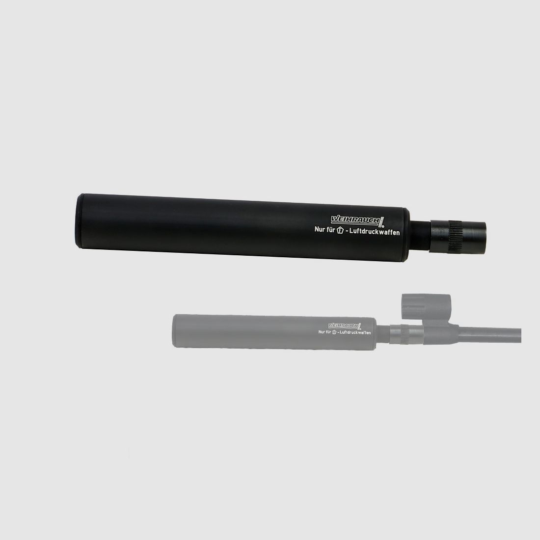 Weihrauch-SchalldĂ¤mpfer, neues Design, inklusive Adapter fĂĽr Baikal Luftgewehr IJ 512 (P18)