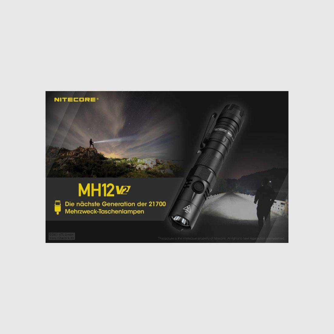 NiteCore® Taschenlampe MH12 V2 (inkl. Akku), Bild 1 von 3