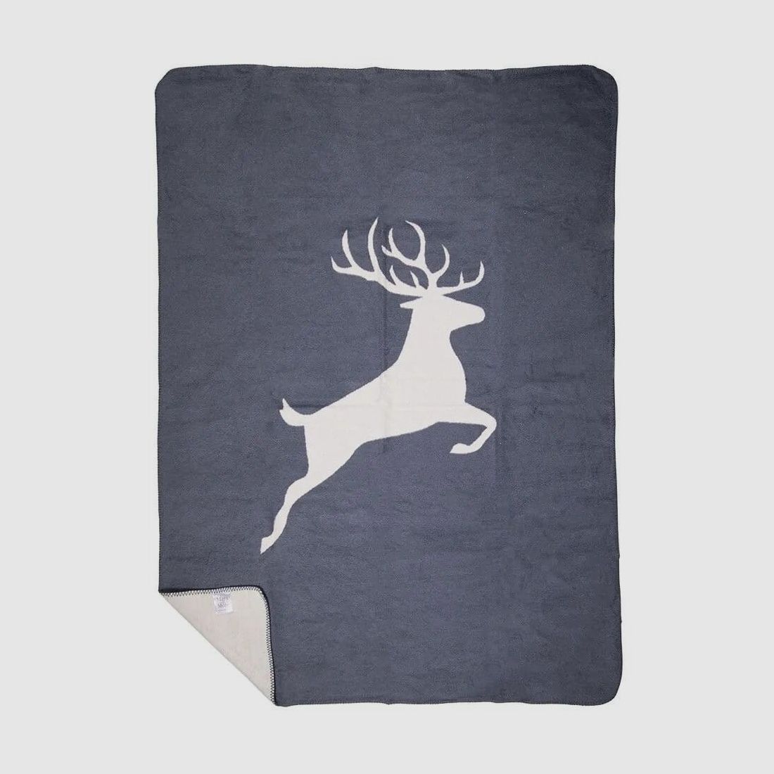 LivingActive Decke springender Hirsch dunkelgrau