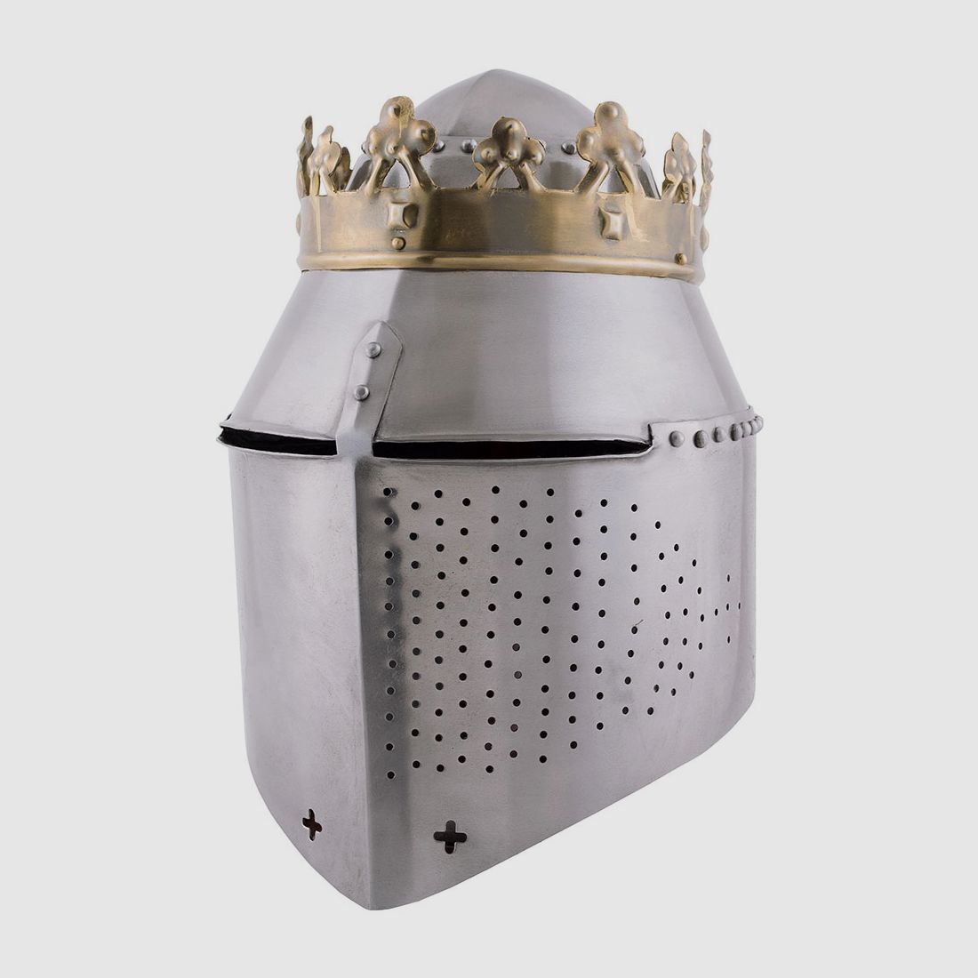 Königlicher Topfhelm mit Krone