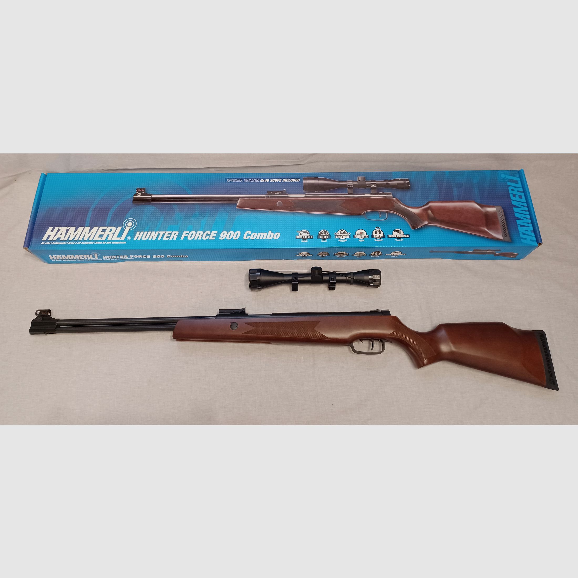 Hämmerli Hunter Force 900 / Zielfernrohr / 4,5 mm Diabolo / Druckluft / Gewehr / OVP (157)