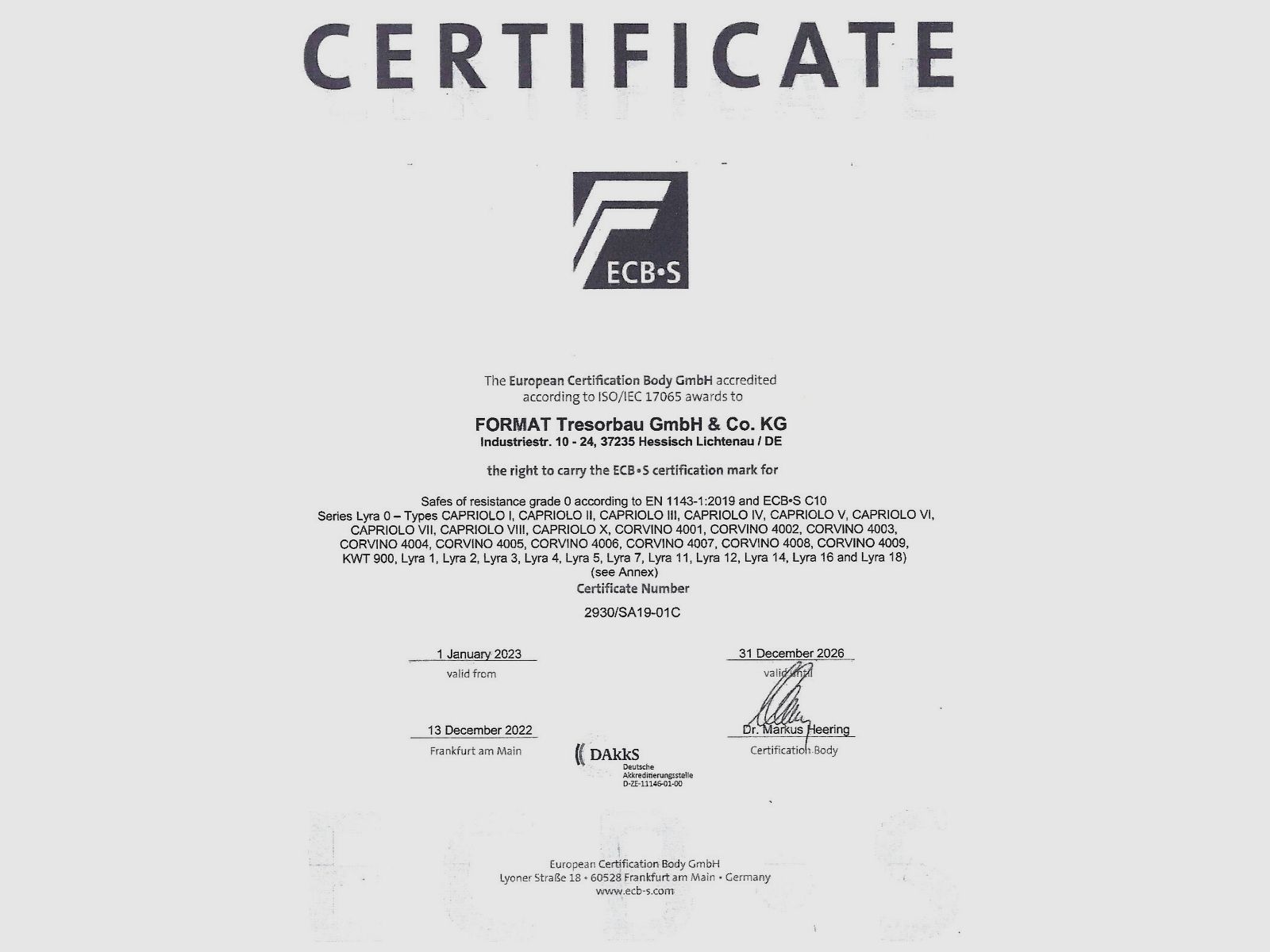 Numbers safe KWT 800 gun cabinet handgun cabinet EN 1143-1