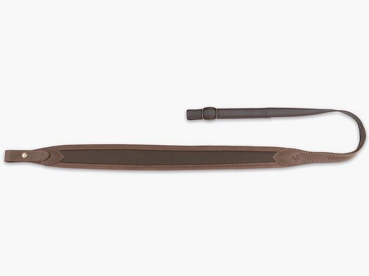 Gewehrriemen aus Neopren und Leder – Braun