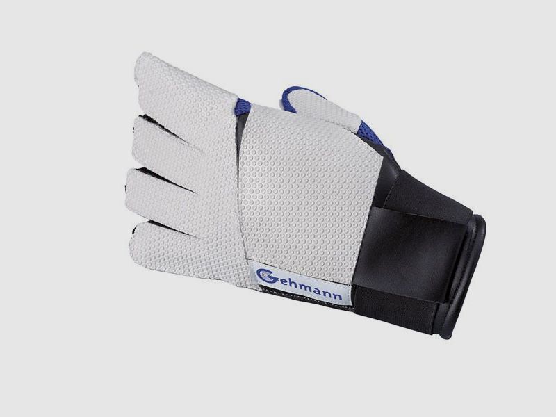 5-finger shooting glove blue for right-handed shooters