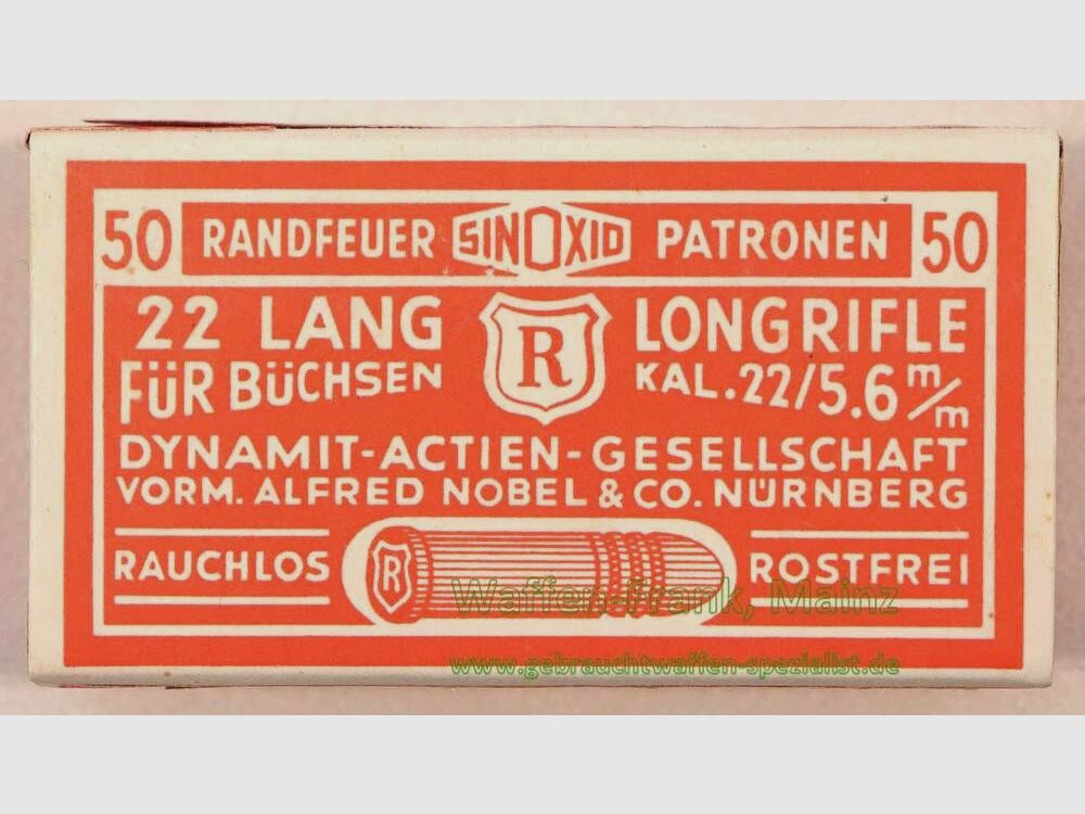RWS (WZd.Fa.Rottweil) Büchsenpatronen .22 lr /5,6x16 Ziel DM 1
