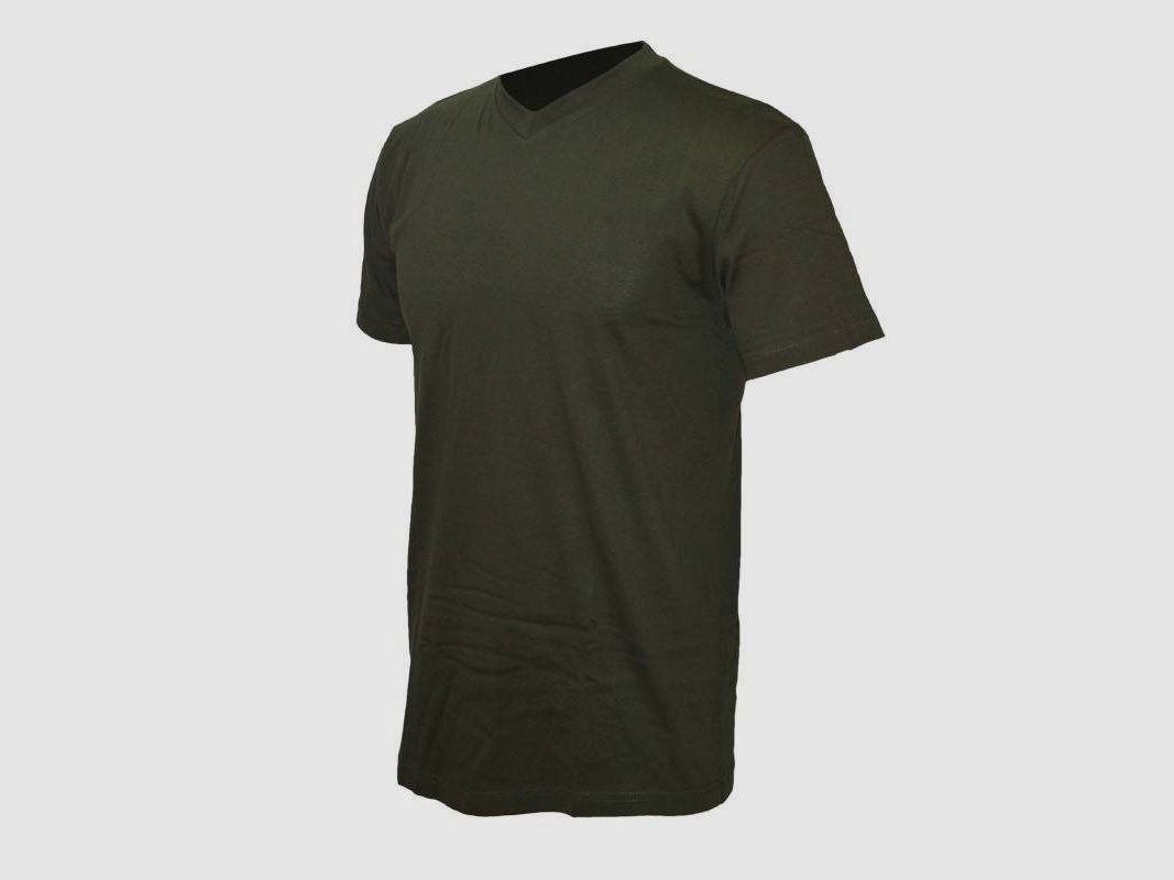Patton T-shirt van groene katoen met V-hals, afbeelding 3 van 3