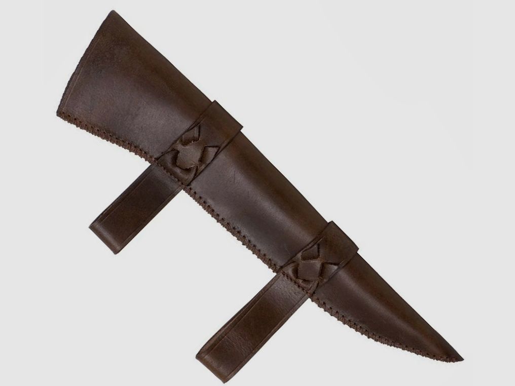 Coltello sax vichingo con fodero in pelle, immagine 2 di 2