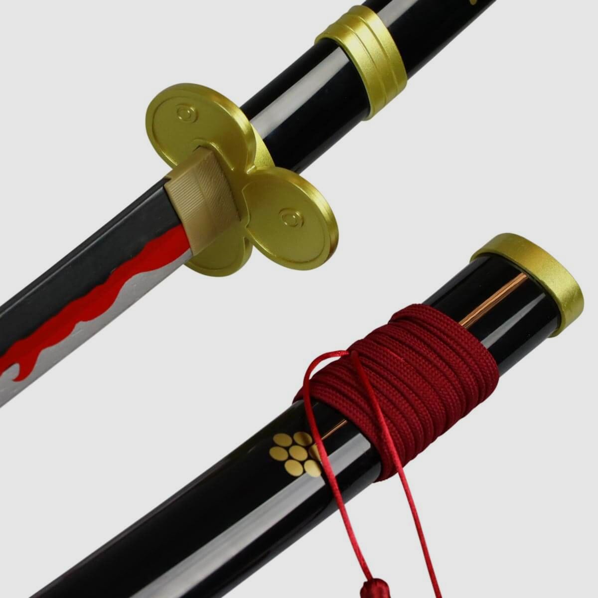 Deko Katana mit Holzklinge Enma schwarz Roronoa Zoro One Piece Samurai Schwert stumpf