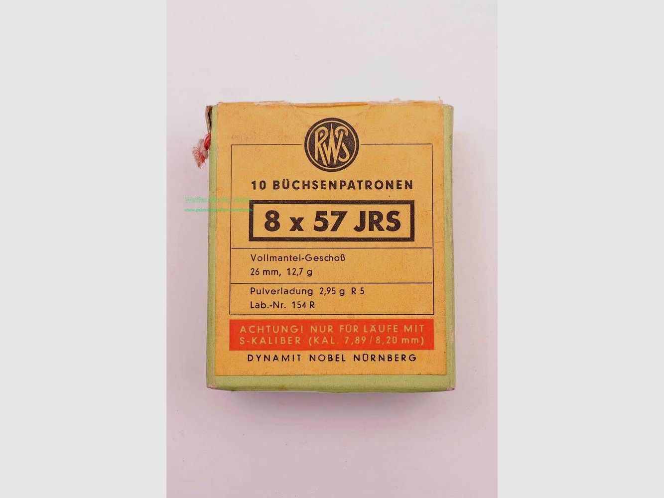 RWS (WZd.Fa.Rottweil) rifle cartridges 8x57JRS