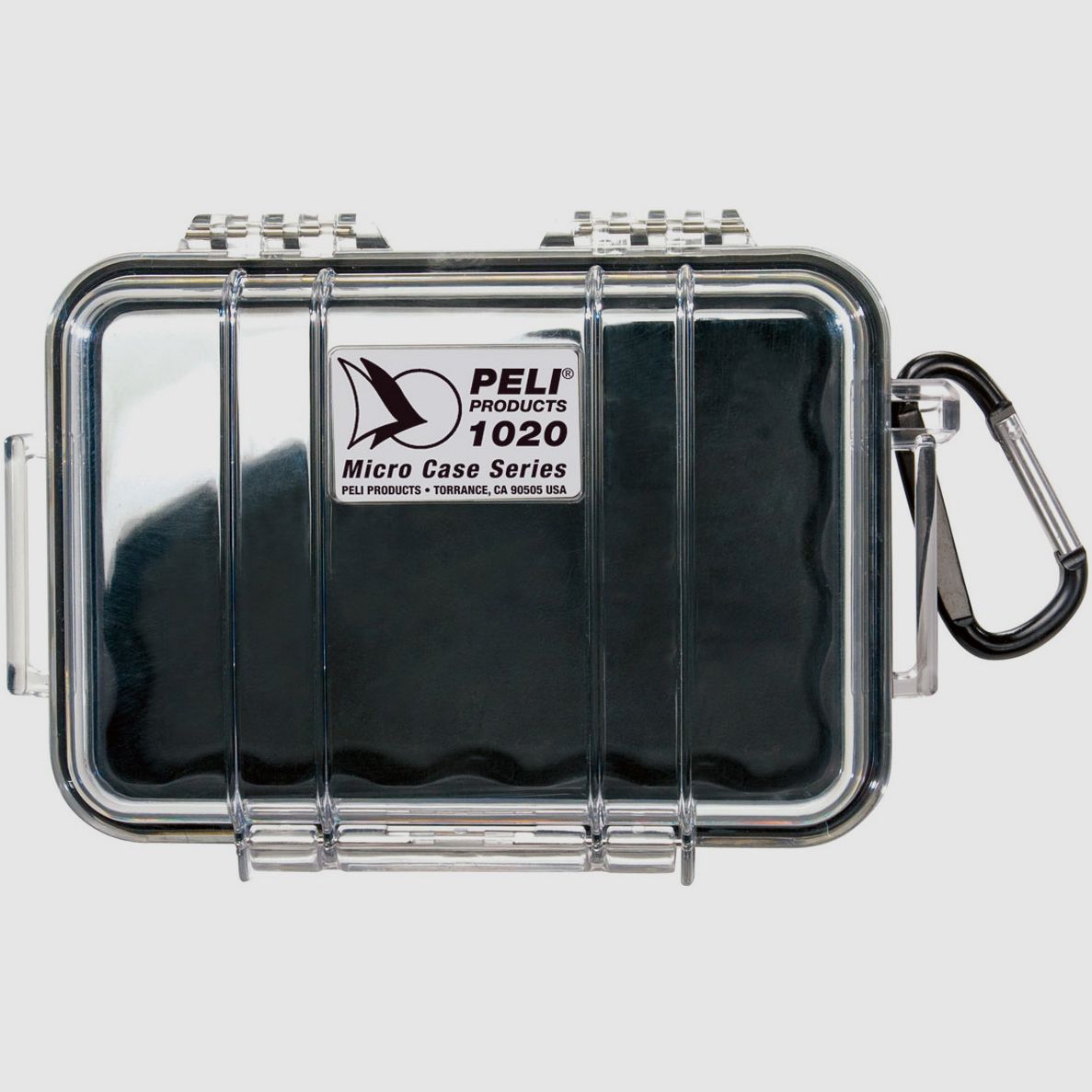PELI™ – MicroCase 1020 / transparent mit schwarzer Auskleidung / ohne Schaum