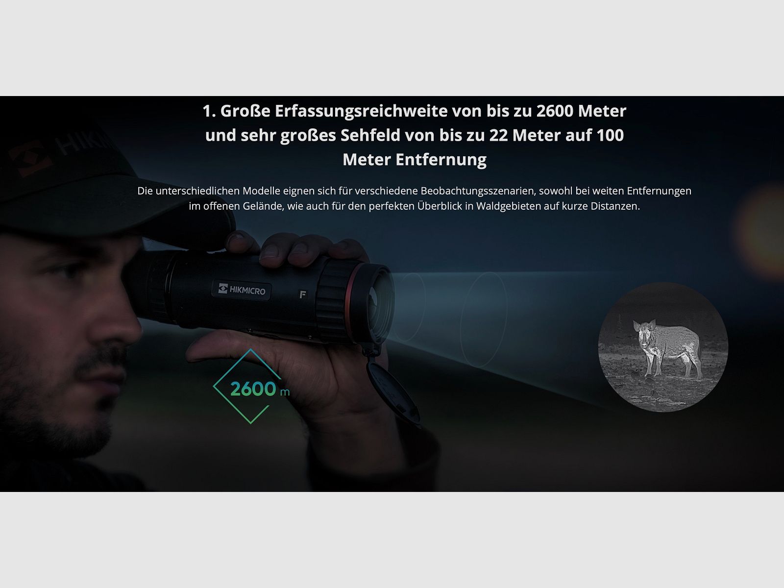 Hikmicro Monoculaire Falcon FQ35 caméra thermique 640 x 512 12 μm <20 mK