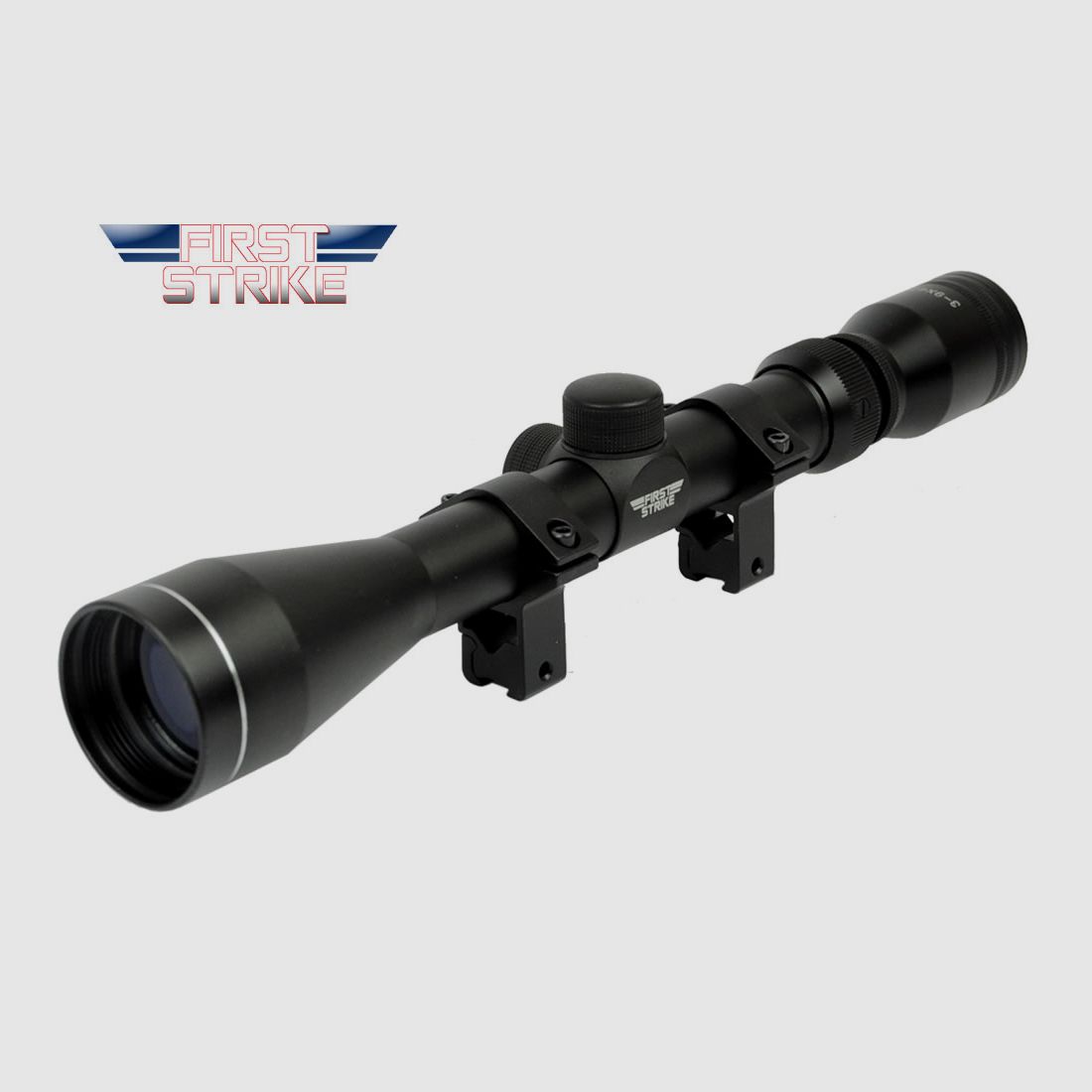 First Strike Zielfernrohr 3-9x40 mit Ringmontagen fĂĽr 11 mm Schiene, modern rangefinding Absehen