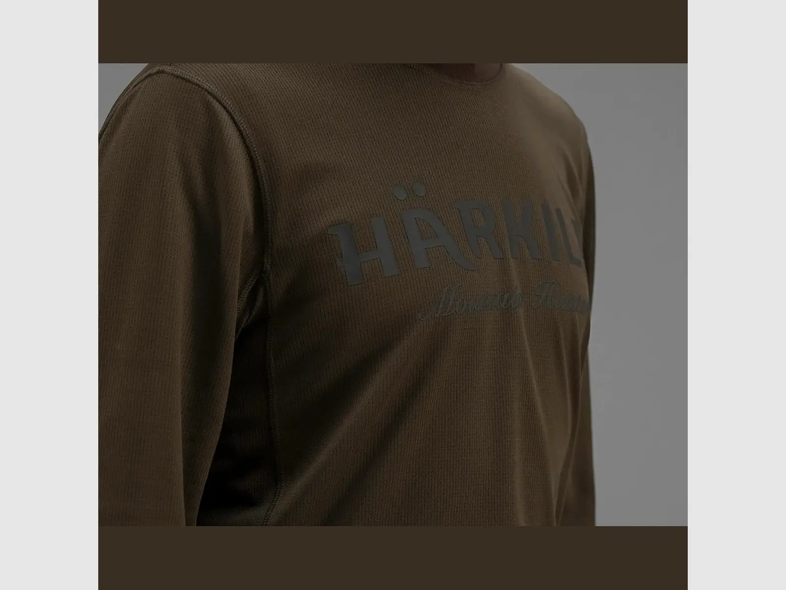 Härkila Mountain Hunter T-Shirt a Manica Lunga, Colore Hunting Green / Shadow Brown, immagine 4 di 5