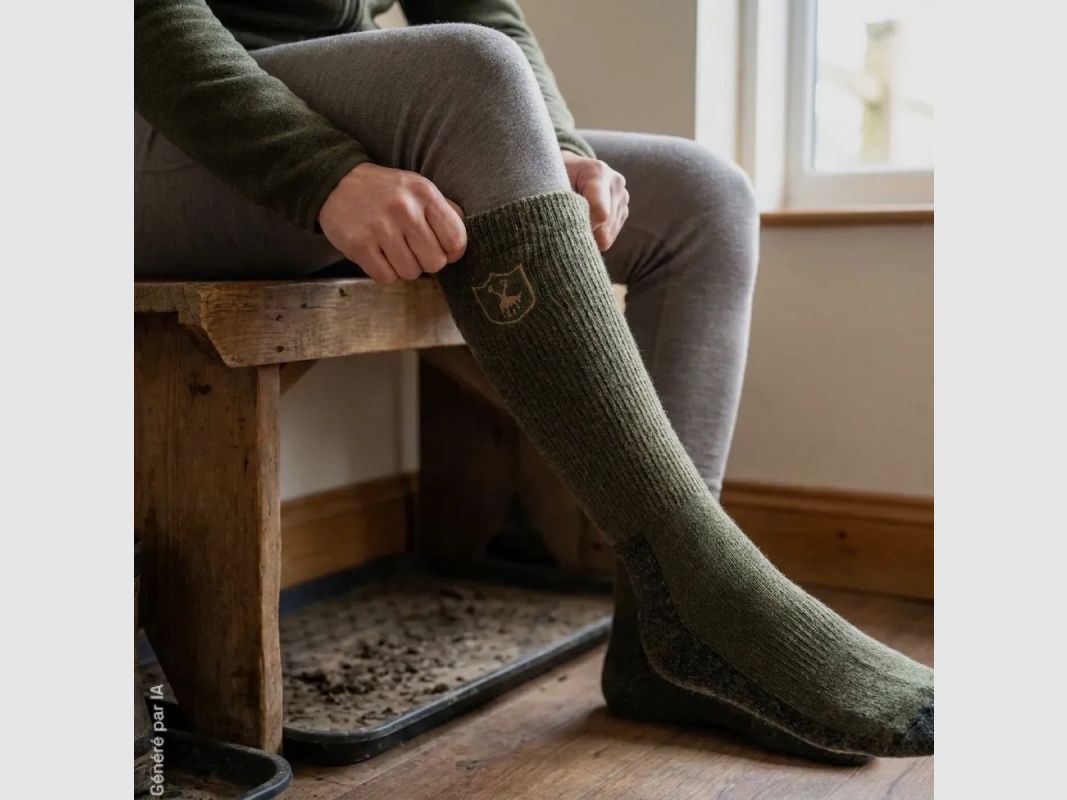 Calcetines altos Deerhunter Deluxe verdes de 40% lana, imagen 6 de 7