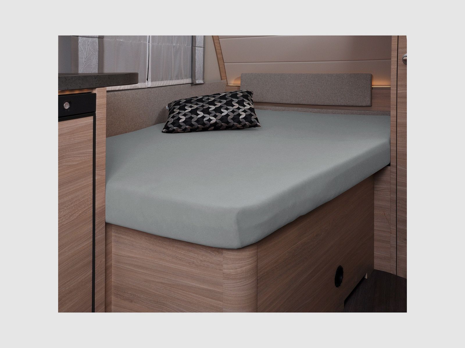 Lenzuolo con angoli, 137 x 195 (110 / 90) cm per letto francese in caravan, titanium, immagine 4 di 4