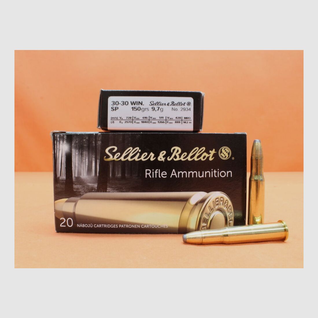 S&B Sellier & Bellot cartridges .30-30Win S&B/ Sellier&Bellot 150grs SP (2934) box of 20 cartridges/ 9.7g partial jacket