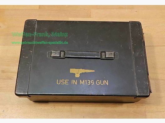 USA, Różne skrzynki amunicyjne, Metal/M139 Gun z epoki Wietnamu M139 Gun