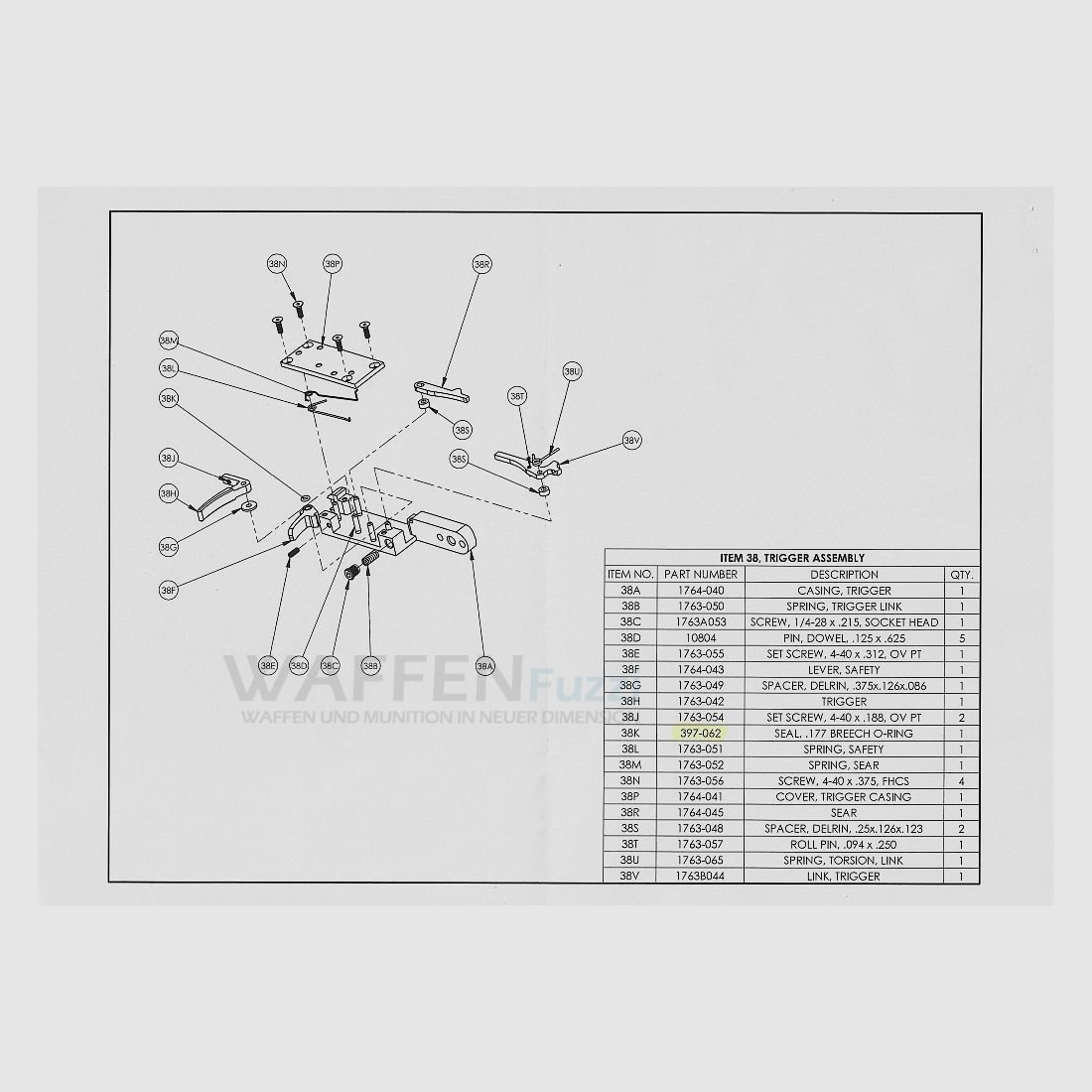 Seal set for Benjamin Marauder trigger unit