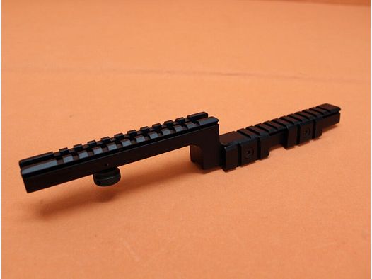 JFY. AR-15: Carry Handle Mount Swan Sleeve Alu schwarz mit Picatinnyprofil, gekröpft. Montageschiene geeignet für A1/ A2/ A3 Tragegriff