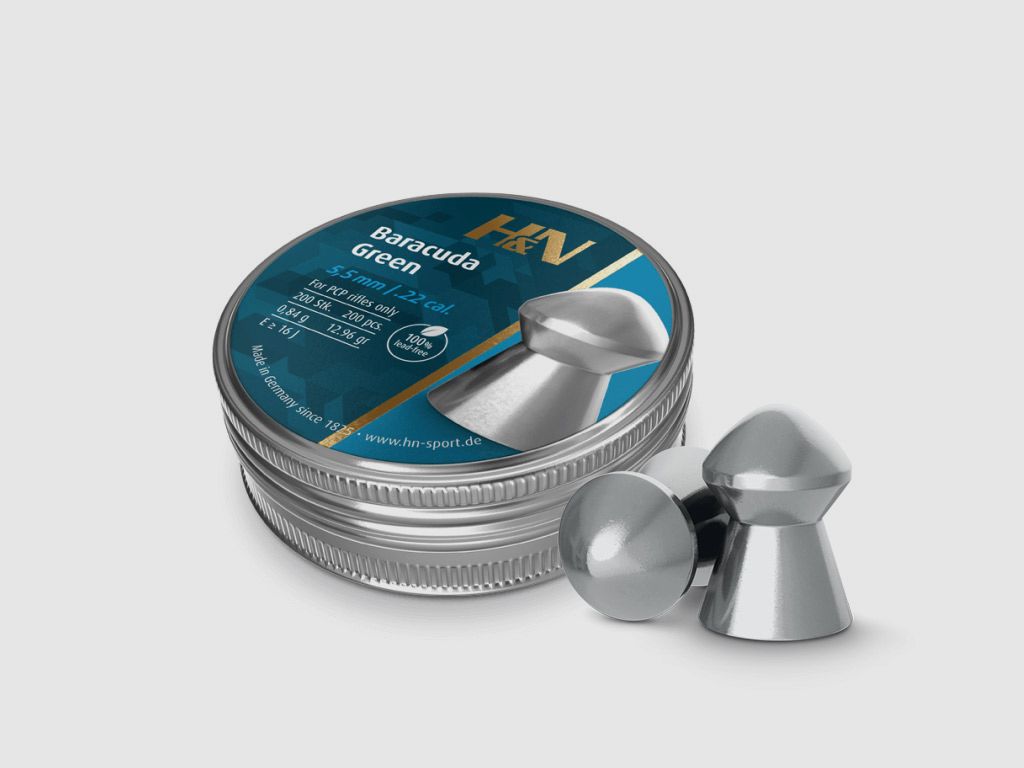 Rundkopf Diabolos H&N Baracuda Green bleifrei Kaliber 5,5 mm 0,84 g glatt 200 StĂĽck
