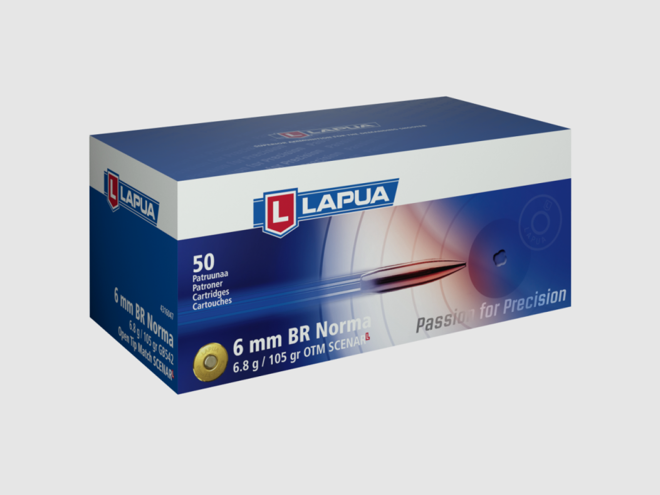 Cartuccia Lapua 6mmBR Norma, Scenar-L OTM 105gr VE50 GB542